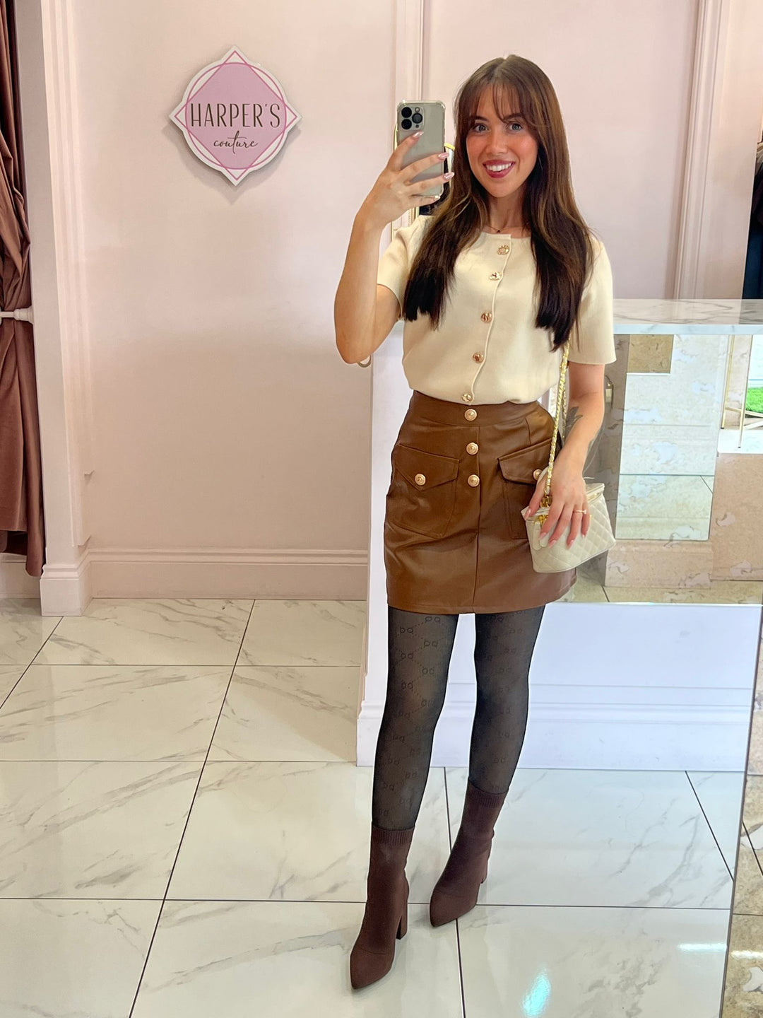 Rachel Brown Faux Leather Skort