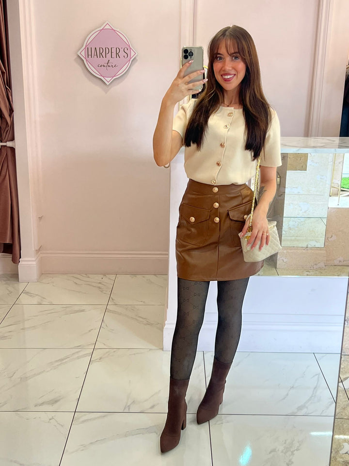 Rachel Brown Faux Leather Skort