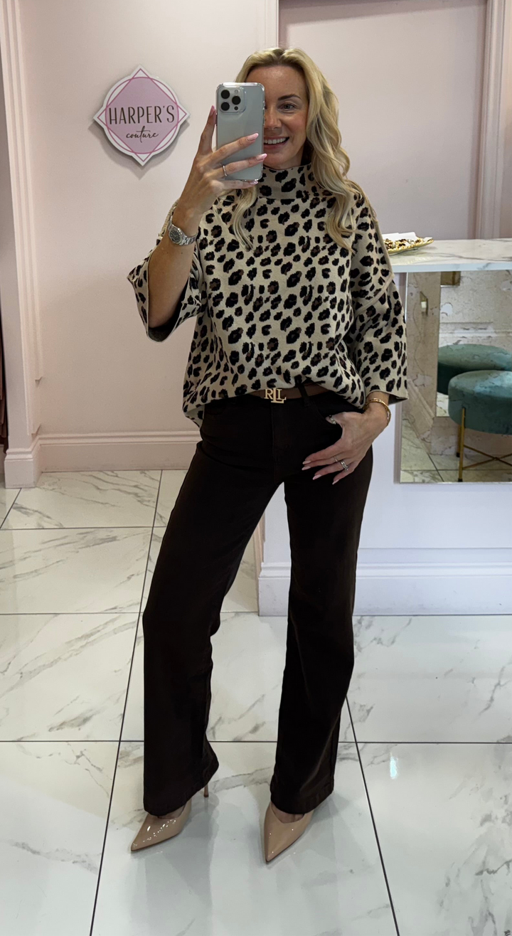 Beth Chocolate Brown Straight leg Jeans