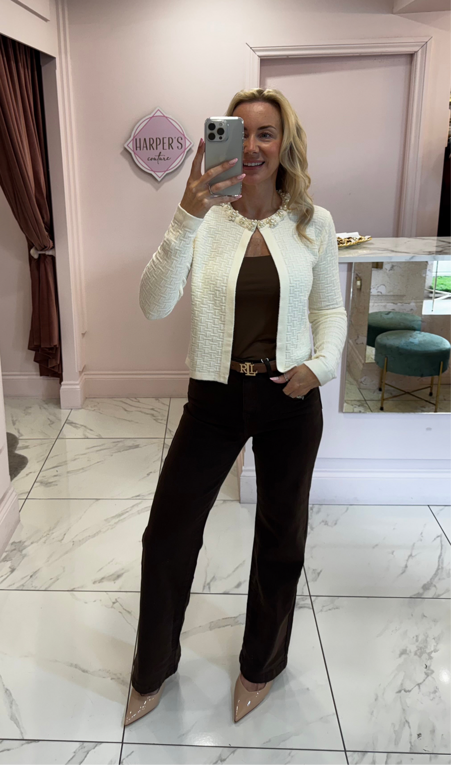 Beth Chocolate Brown Straight leg Jeans