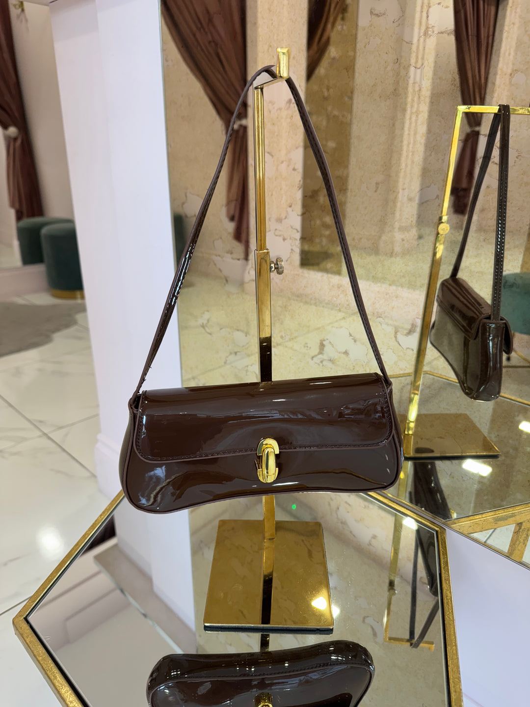 Pippa Patent Shoulder Bag