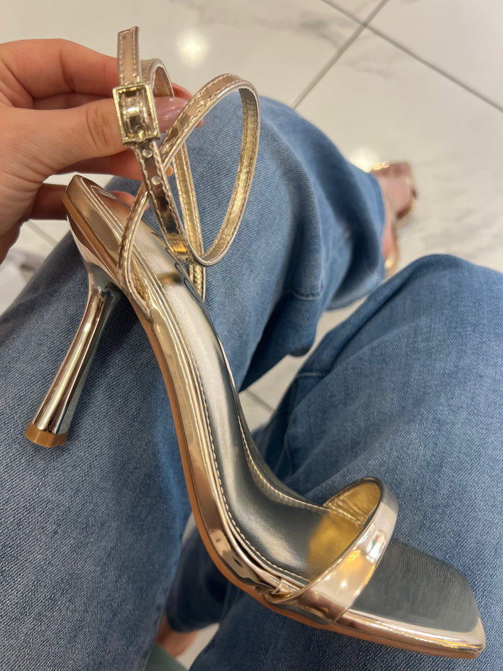 Gabs Gold Strappy Heeled Sandal