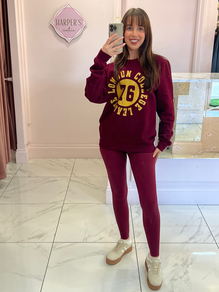 London College Burgundy Sweater/Jumper
