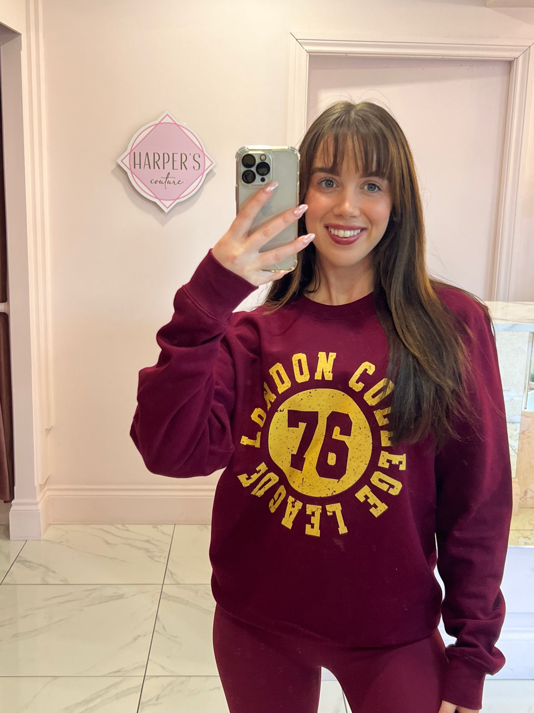 London College Burgundy Sweater/Jumper