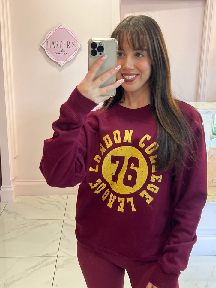London College Burgundy Sweater/Jumper