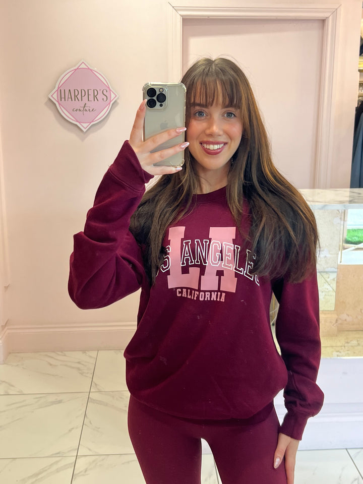 LA California Burgundy Sweater/Jumper