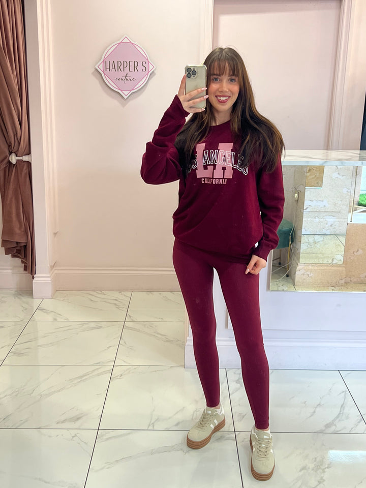 LA California Burgundy Sweater/Jumper