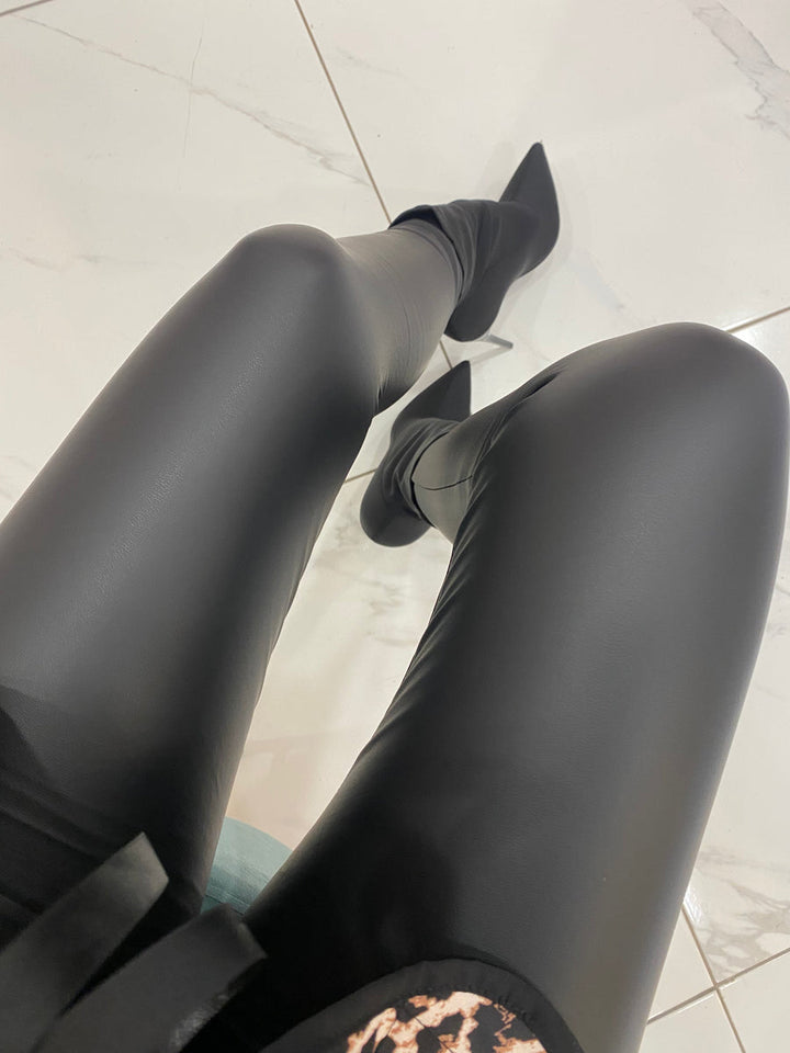 Molly Black Faux Leather Leggings