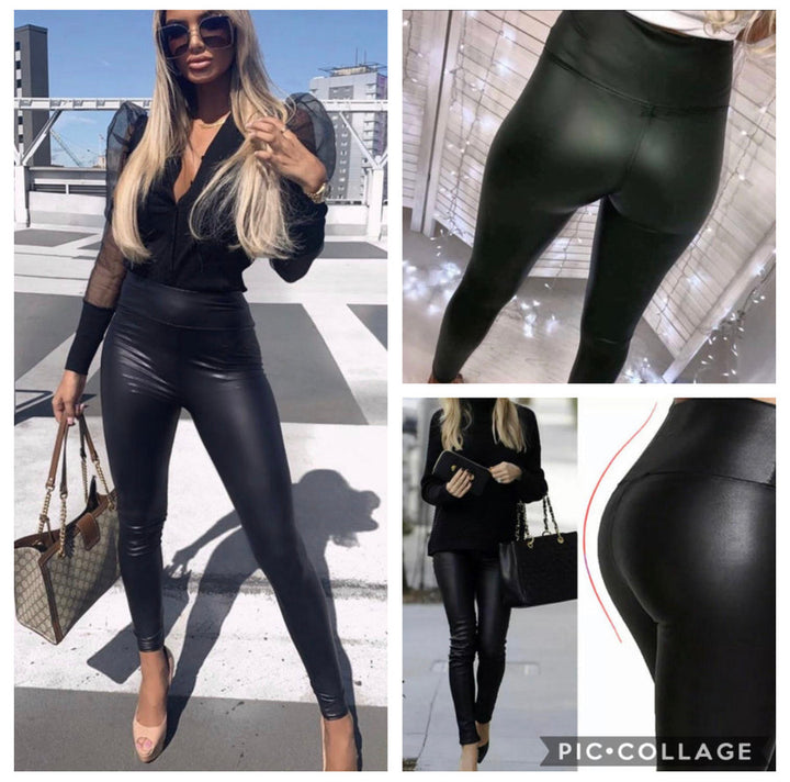 Molly Black Faux Leather Leggings