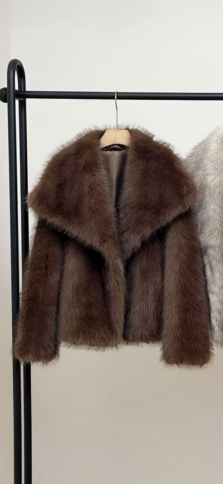 Jordanna Chocolate Faux Fur Jacket