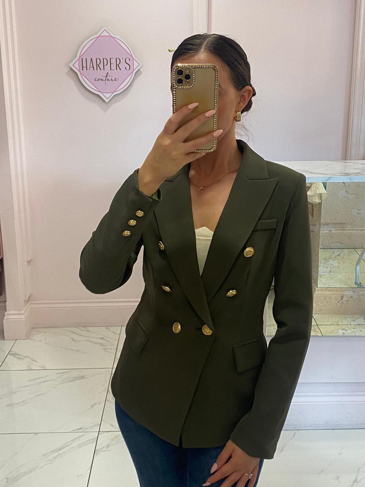 Alena Gold Button Inspired Blazer