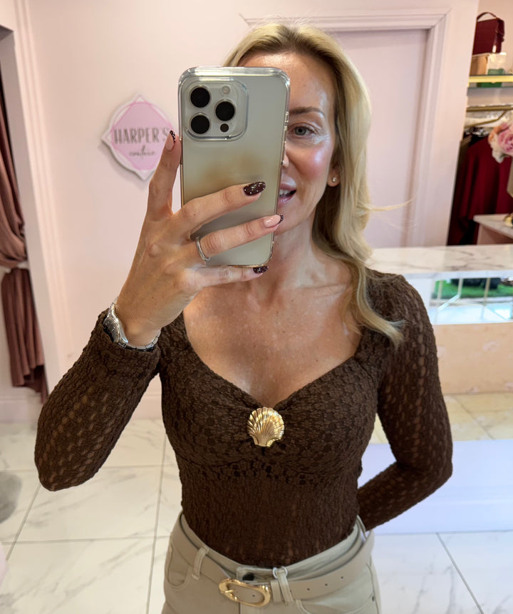 Elouise Chocolate Lace Bodysuit