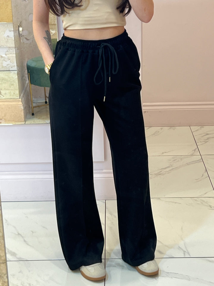 Alex Black Super Soft Seam Front Trousers
