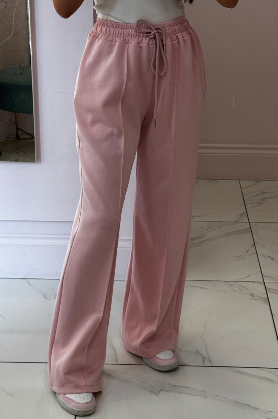 Alex Baby Pink Super Soft Seam Front Trousers