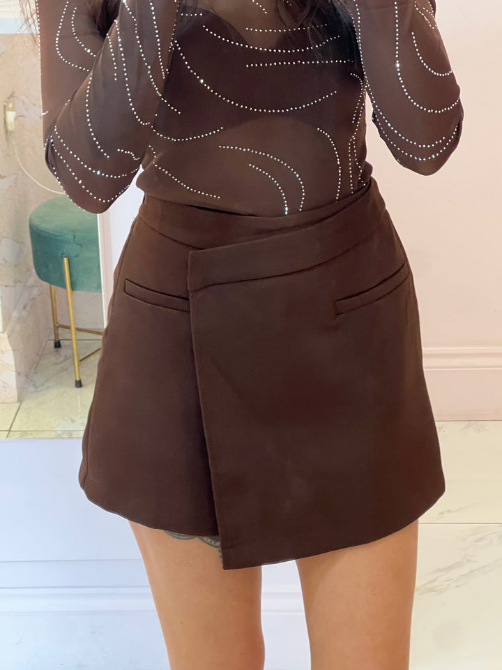 Sienna Chocolate Brown Skort