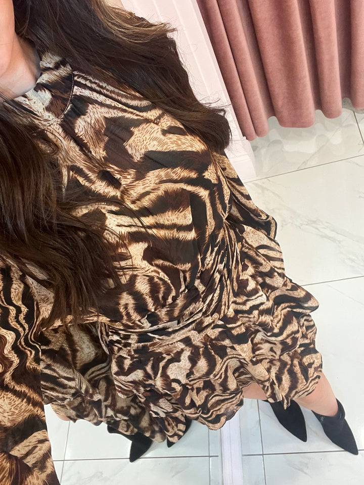 Quinn Tiger Print Rara Dress