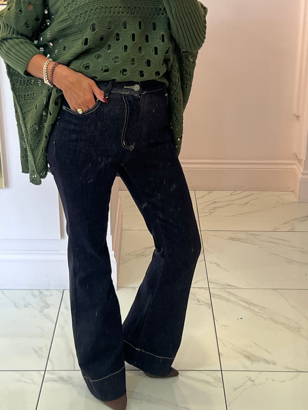 Nicola Indigo Skinny Flare Jeans