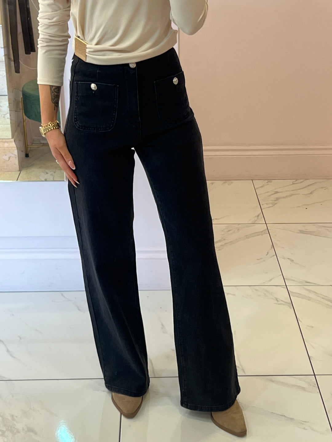 Celeste Wide Leg Denim Jeans