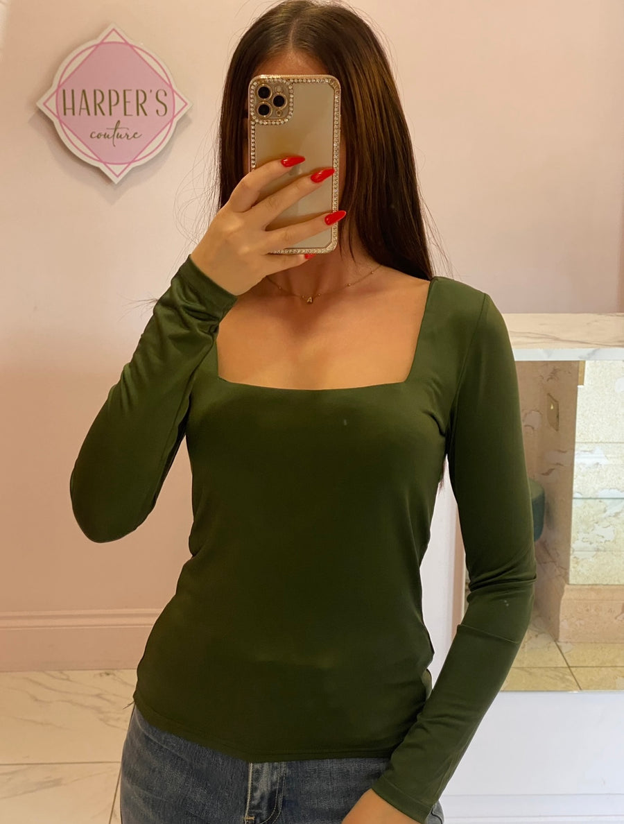 Zarah long sleeve slinky double layer Top