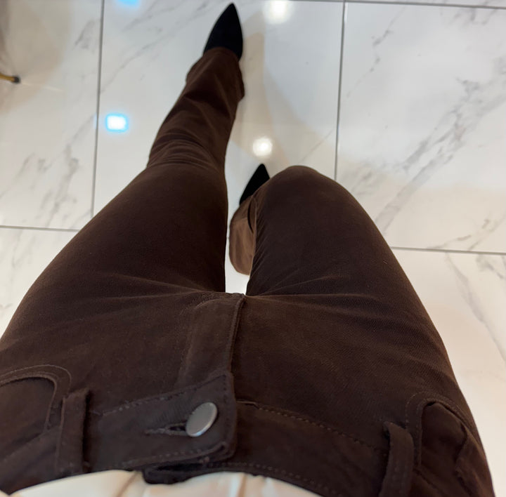 Hadley Chocolate Brown Stretch kick Flare Jeans