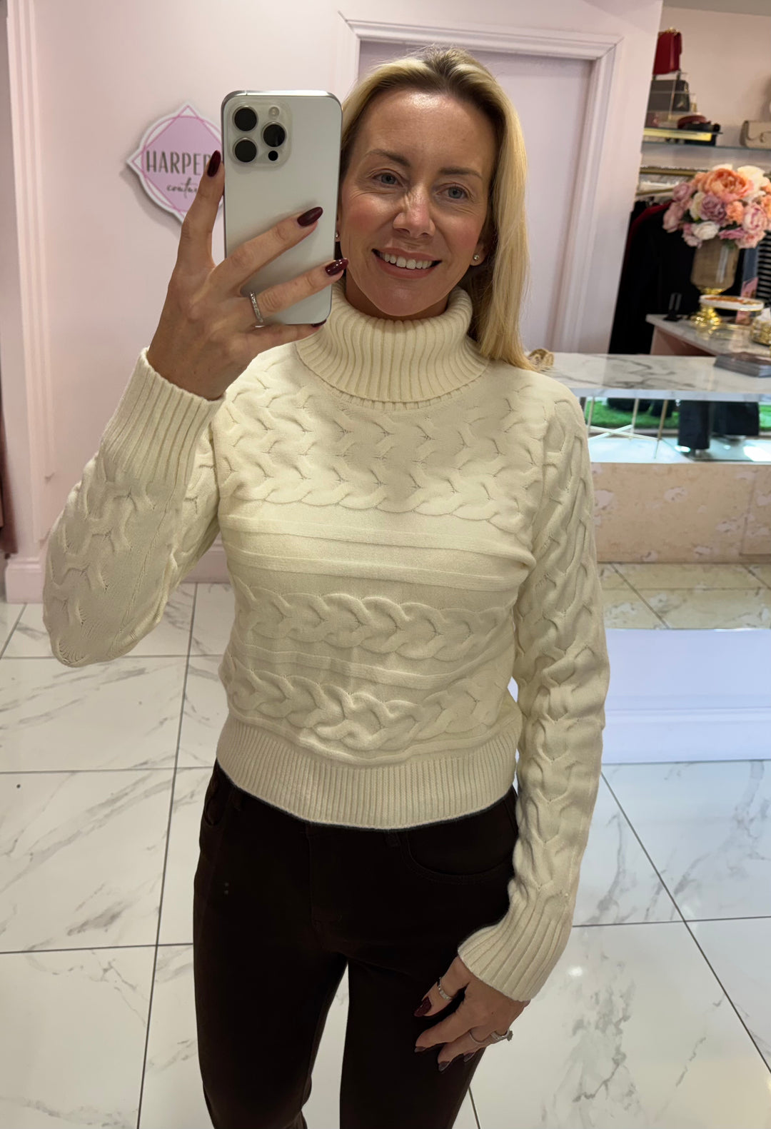 Jenner Super Soft Roll Neck Knit Sweater/Jumper