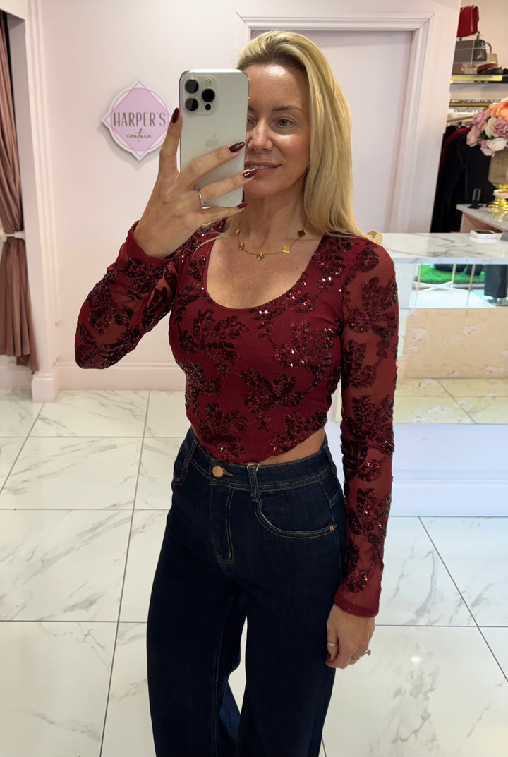Gabriella Sparkle Shaped Top