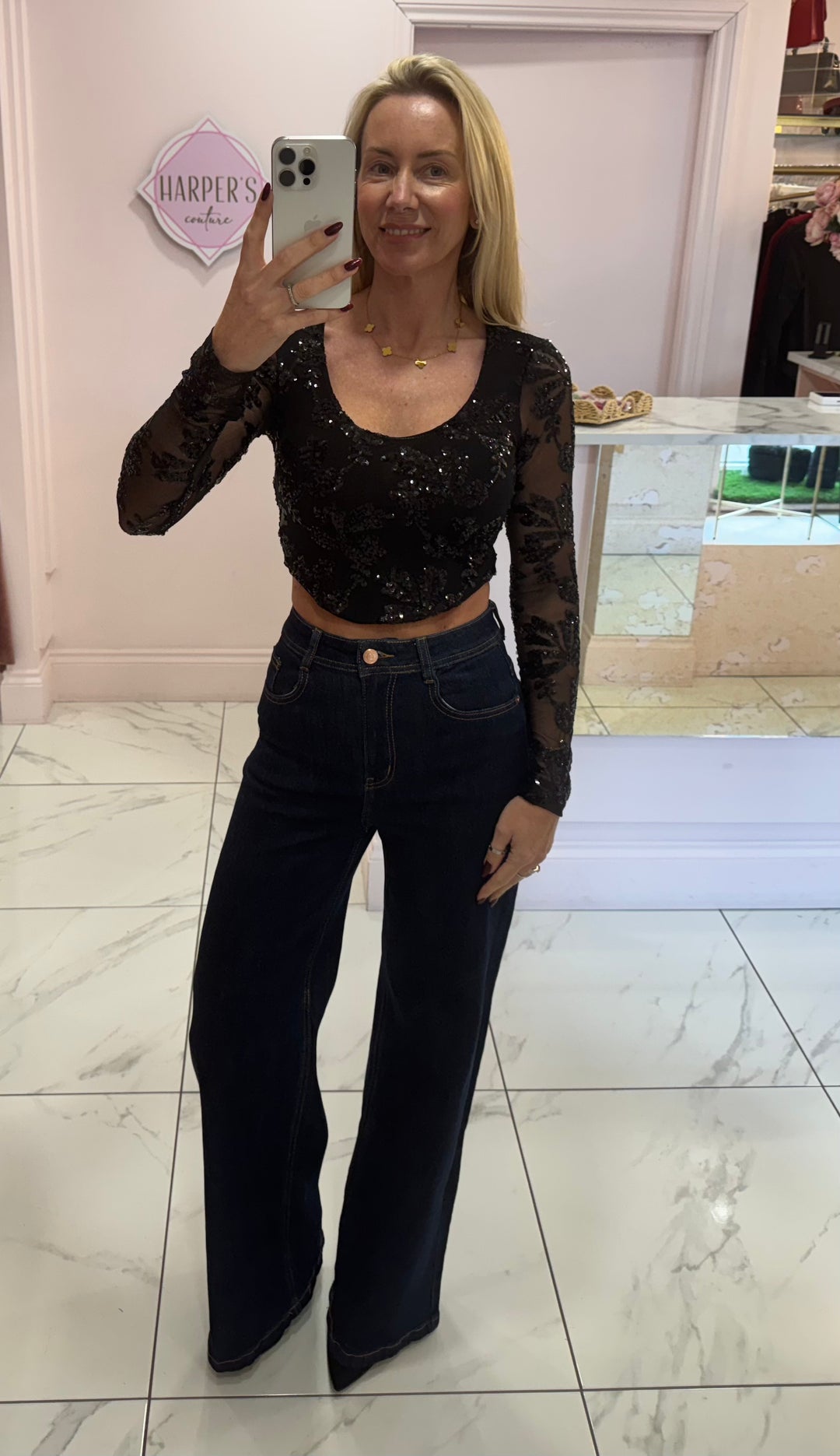 Gabriella Sparkle Shaped Top