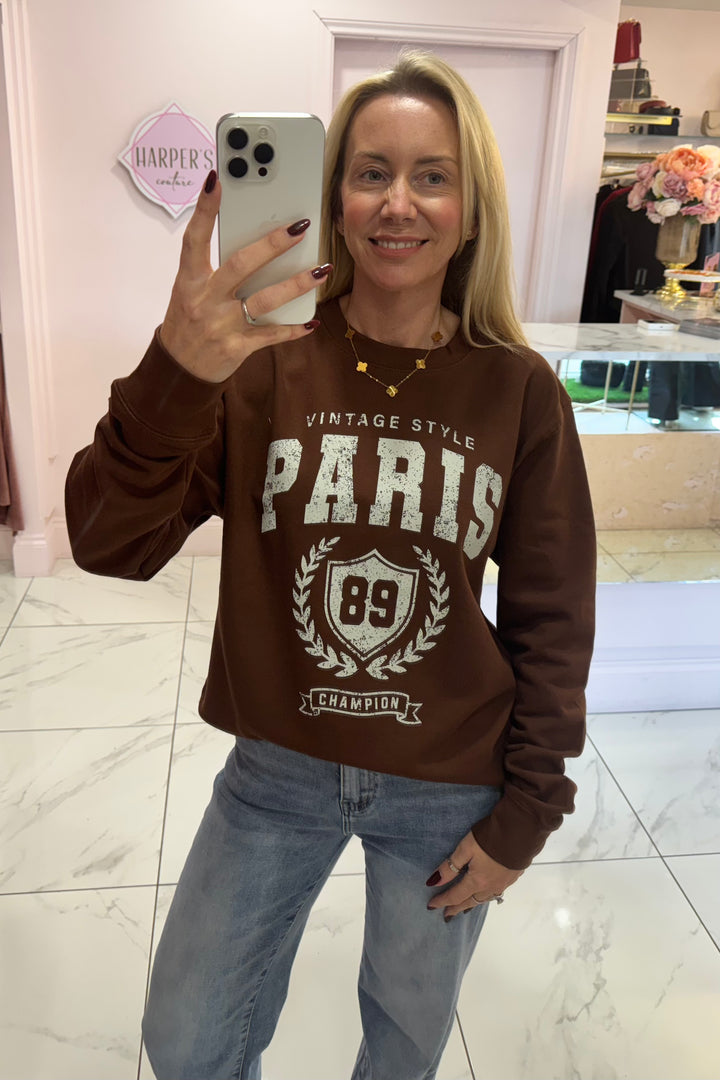 Paris Chocolate Sweater/Jumper