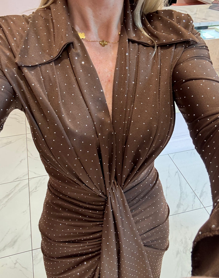 Selina Sparkle Embellished Diamanté Midi Dress