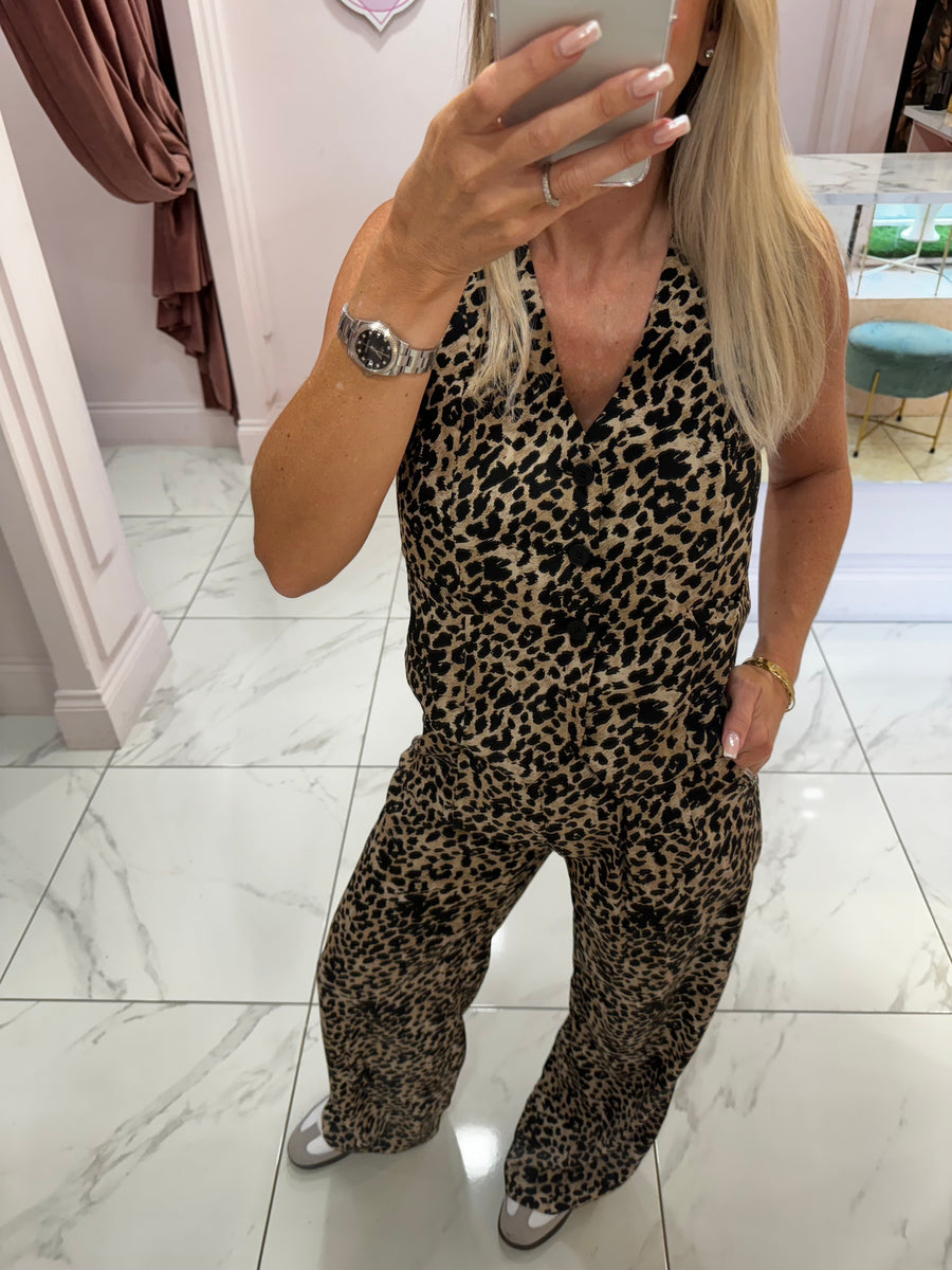 Poppy Leopard Print Waistcoat