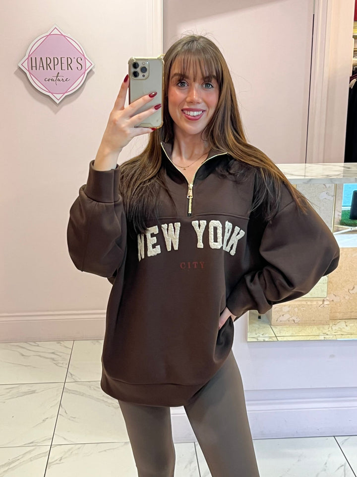 New York 1/4 Zip Sweater/Jumper