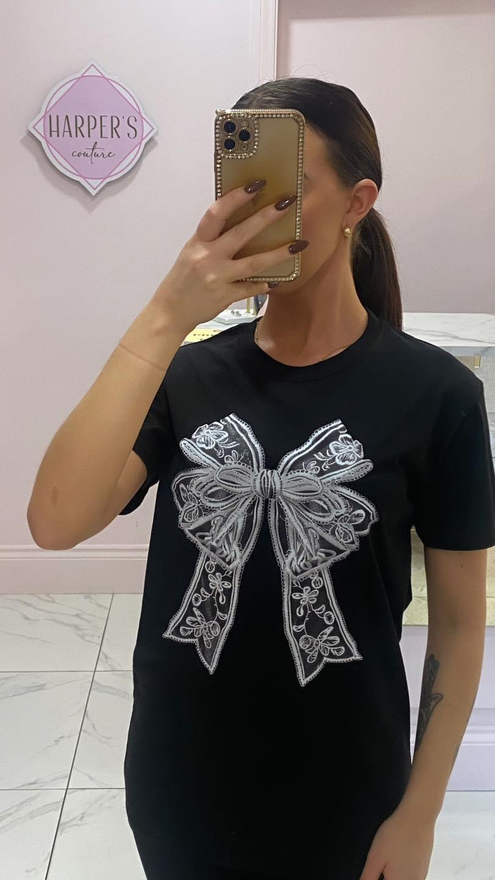 Monroe Bow Print T-Shirt 🎀