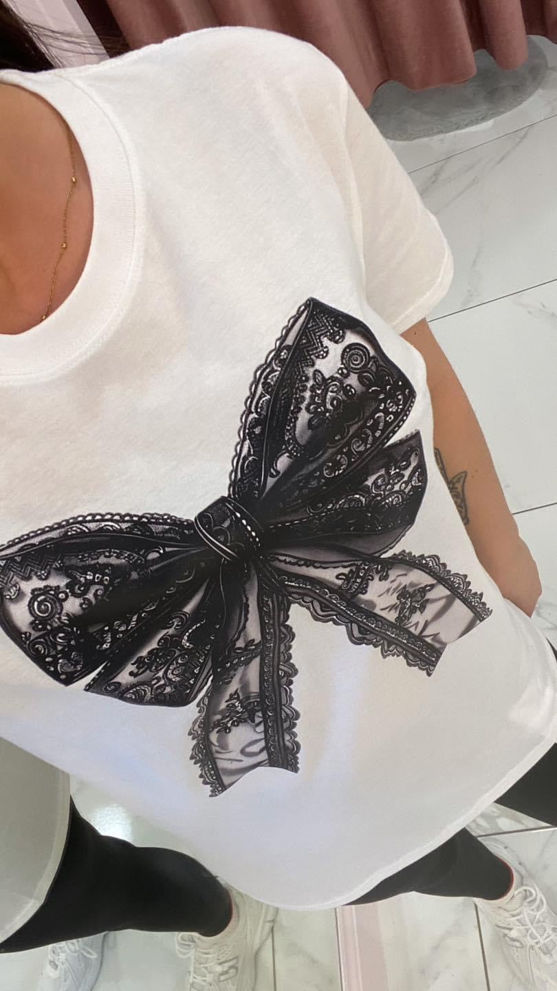 Monroe Bow Print T-Shirt 🎀