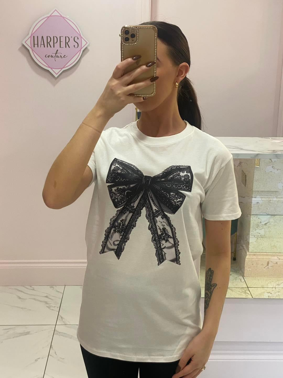 Monroe Bow Print T-Shirt 🎀