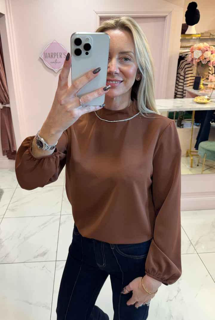 Carmel Diamanté Neck Blouse/Shirt