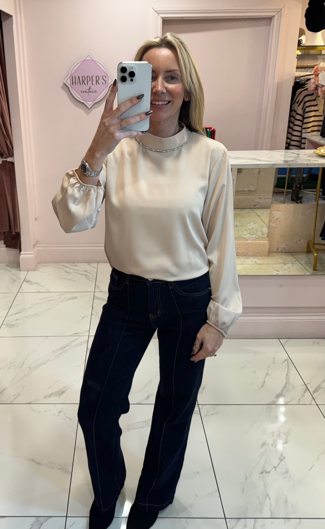 Triny Indigo Seam Front Jeans