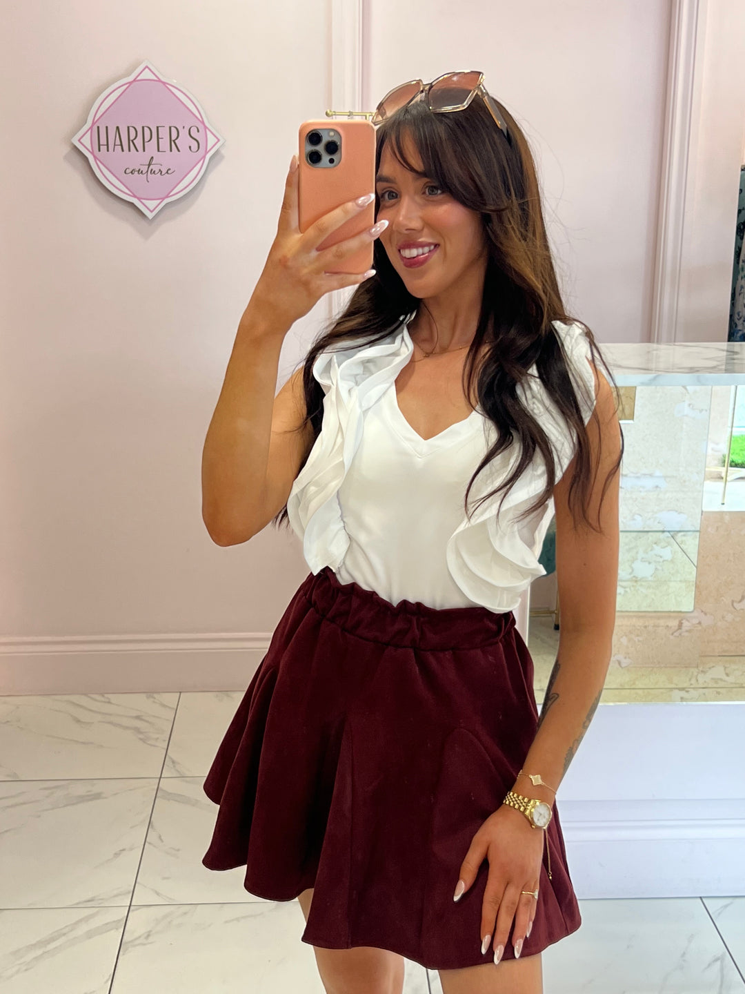 Sophia Faux Suede Mini Skirt