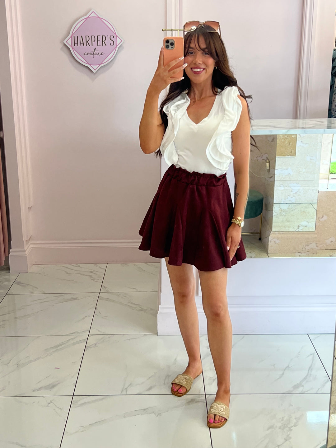 Sophia Faux Suede Mini Skirt