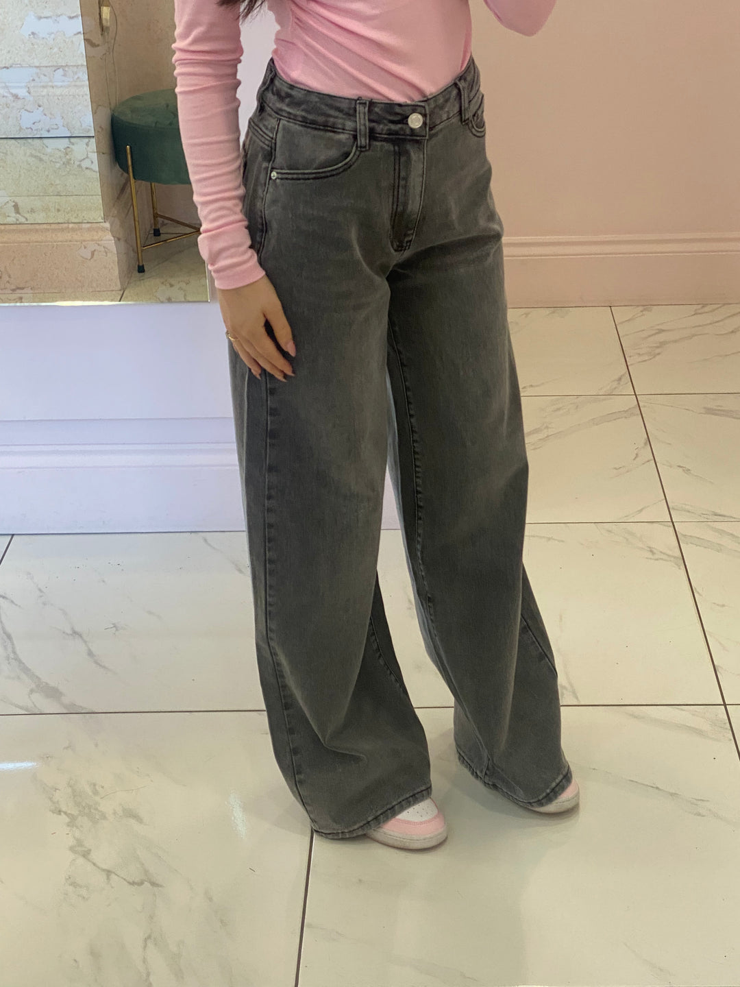 Rochelle Grey Dad Fit Stretch Jeans