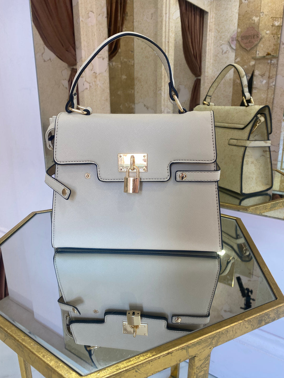 Amara Nude Top Handle Bag