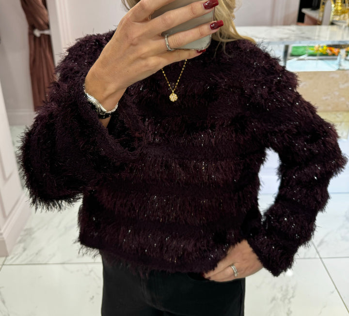 Delith Fluffy Mohair & Glitter Knit Jumper