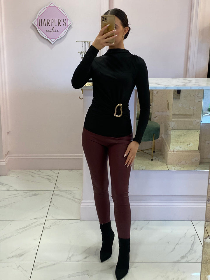 Dolce Buckle Long Sleeve Top