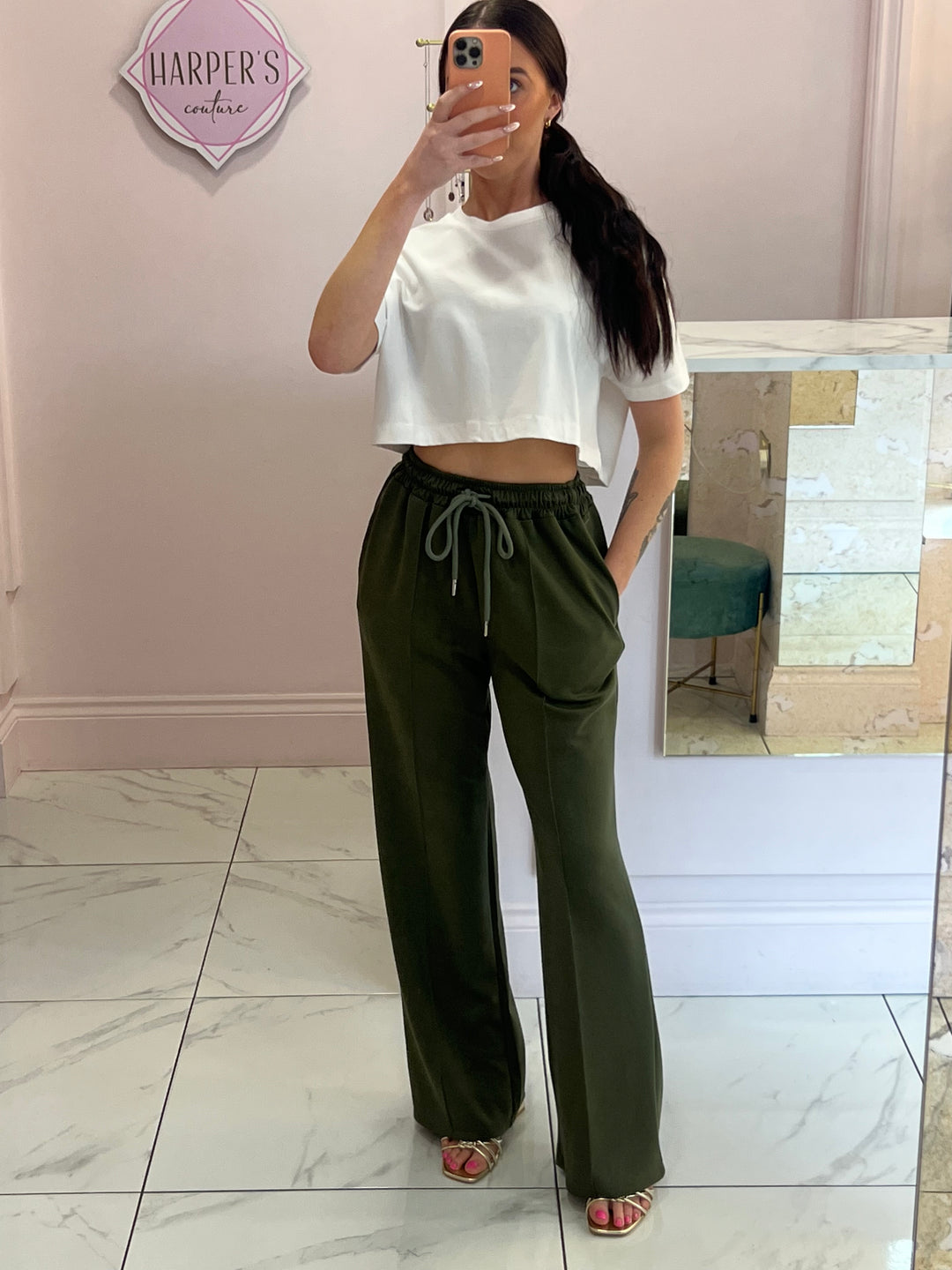 Alex Khaki Super Soft Seam Front Trousers