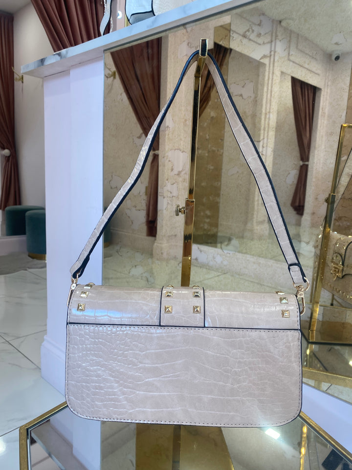 Cally Nude Stud Handle Bag