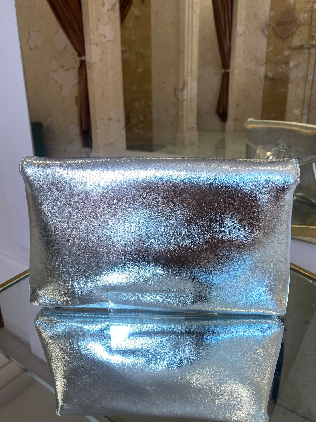 Ellie Silver Envelope Clutch Bag