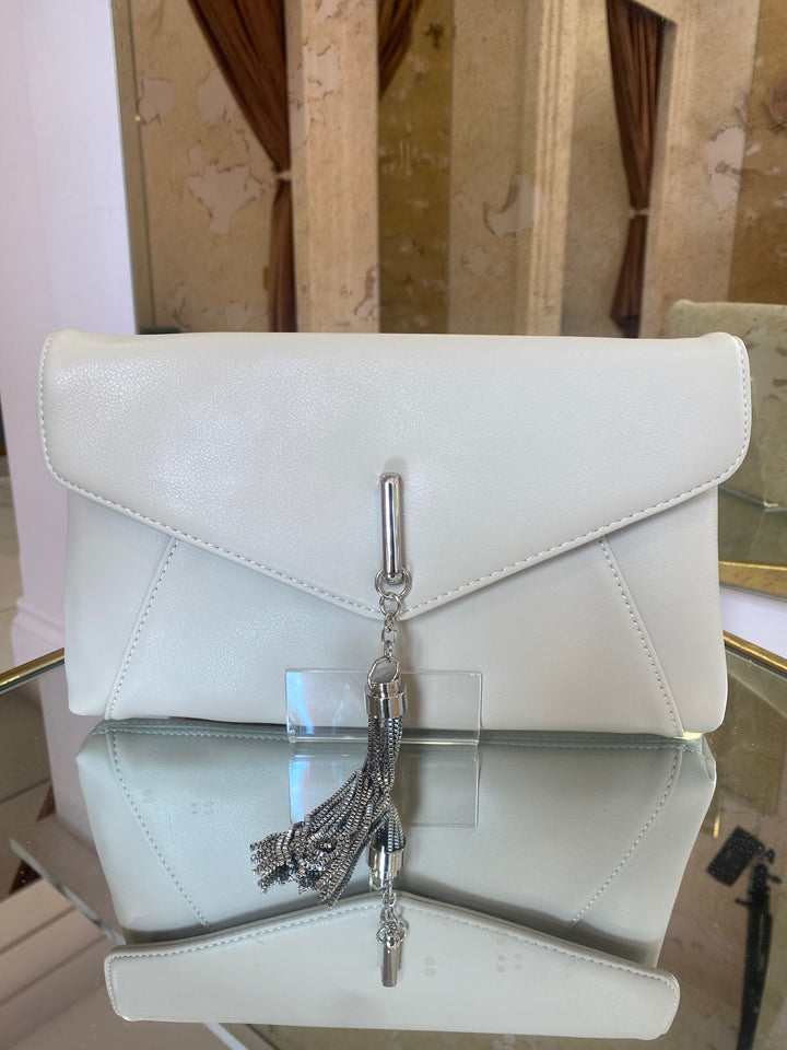 Ellie White Envelope Clutch Bag
