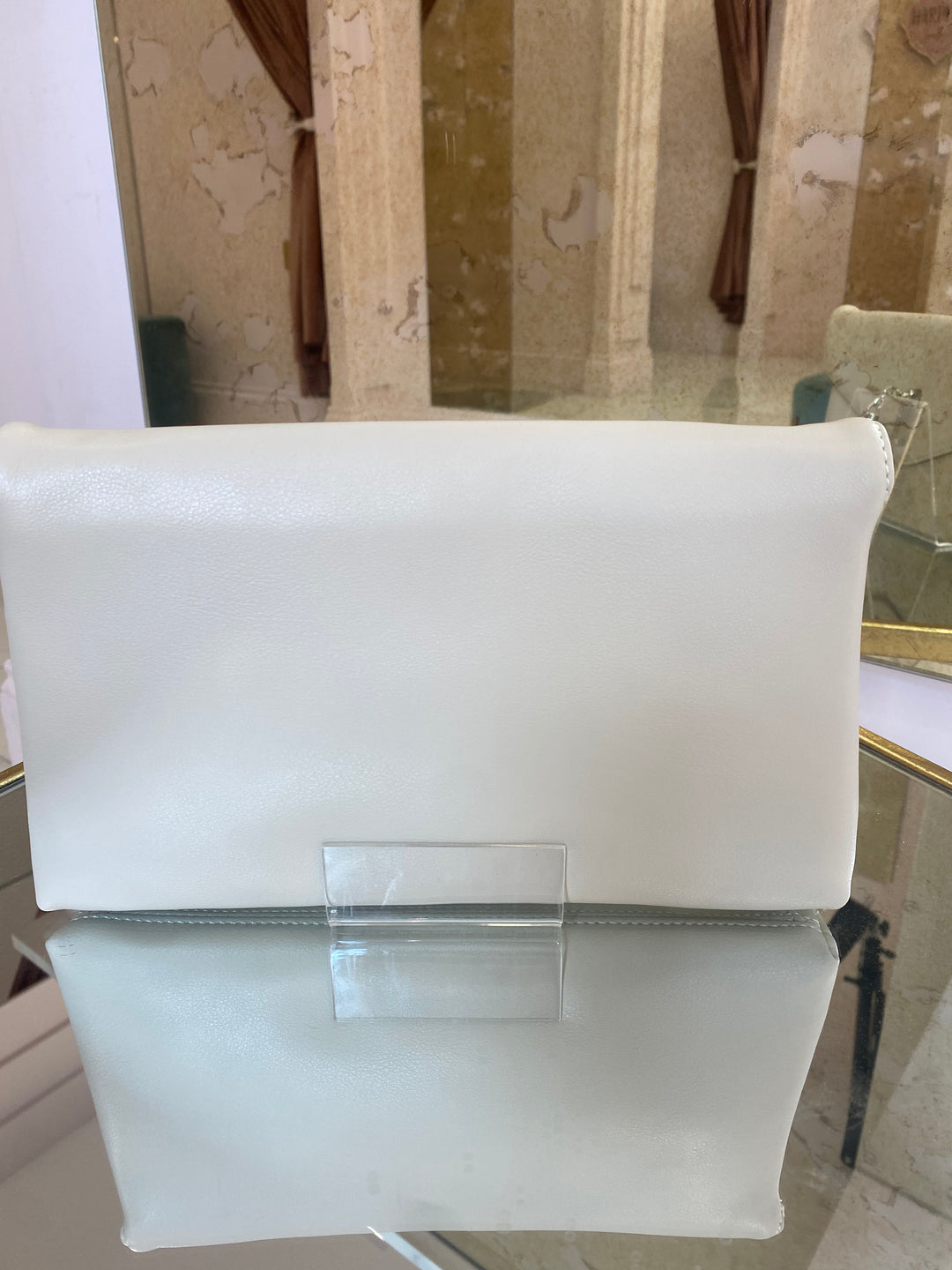 Ellie White Envelope Clutch Bag