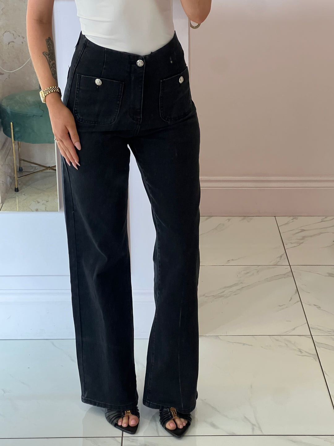 Celeste Wide Leg Denim Jeans
