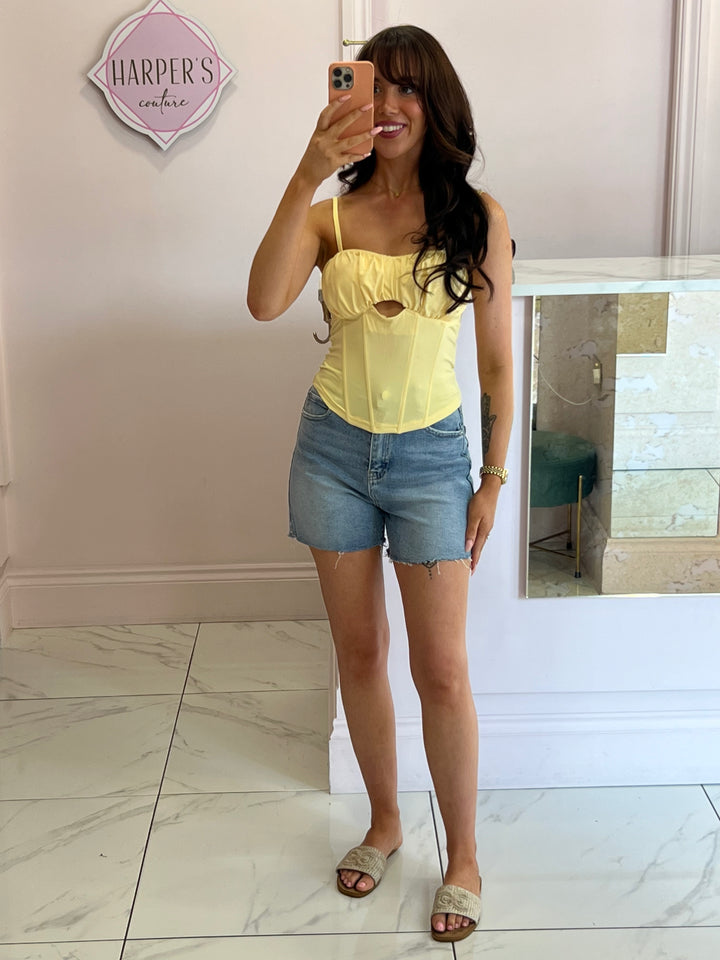 Tilly Denim Raw Hem Shorts