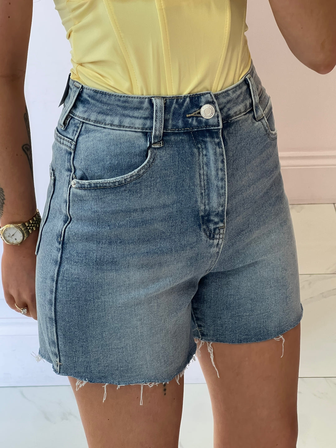 Tilly Denim Raw Hem Shorts